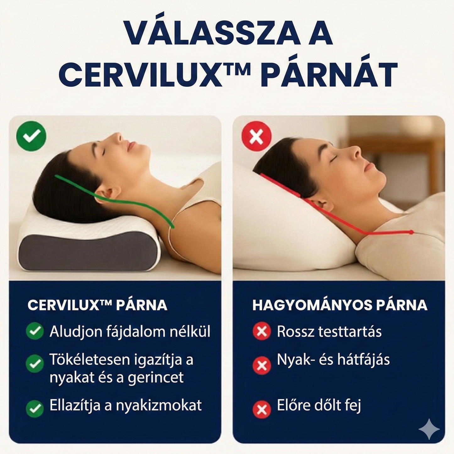 CerviLux™ párna – Fedezd fel újra a fájdalommentes alvás örömét